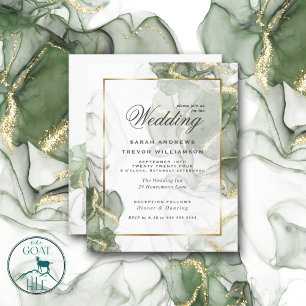 Encre verte du Mariage d'or de l'argent coulé
