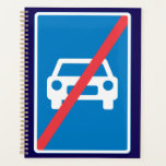 End of Motorway Traffic Sign<br><div class="desc">Organize your schedule and road trip plans with this end of motorway traffic sign spiral planner. The cover features a crisp and bold blue highway symbol, providing a professional yet unique look for your daily notes, appointments, and to-do lists. This planner is a fantastic gift for commuters, driving instructors, or...</div>