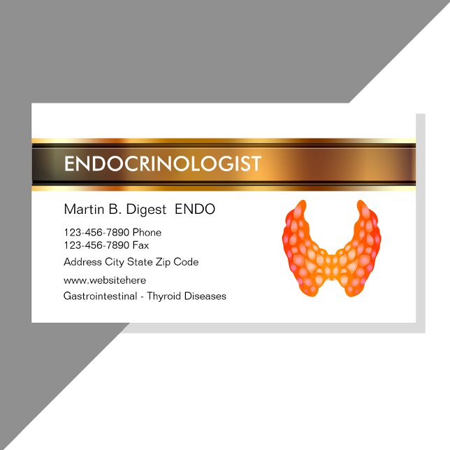 Endocrinologue Editable Cartes de visite Médicales (Créateur téléchargé)