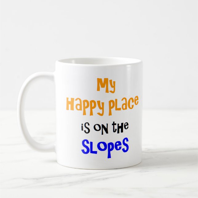 endroit heureux sur les pistes tasse de café (Gauche)