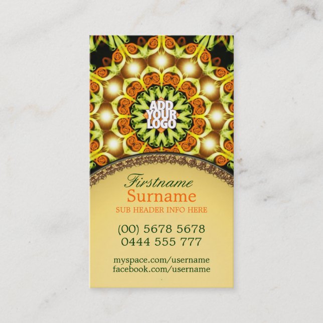 Énergie des Lumières Carte de visite du nouvel âge (Devant)