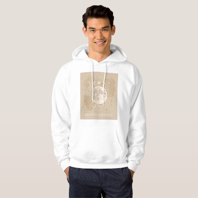 Énergie Lunaire – Sweat à capuche Boho Astro (Devant entier)