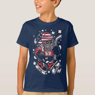 Enfant américain d'hockey de T-shirt de bande