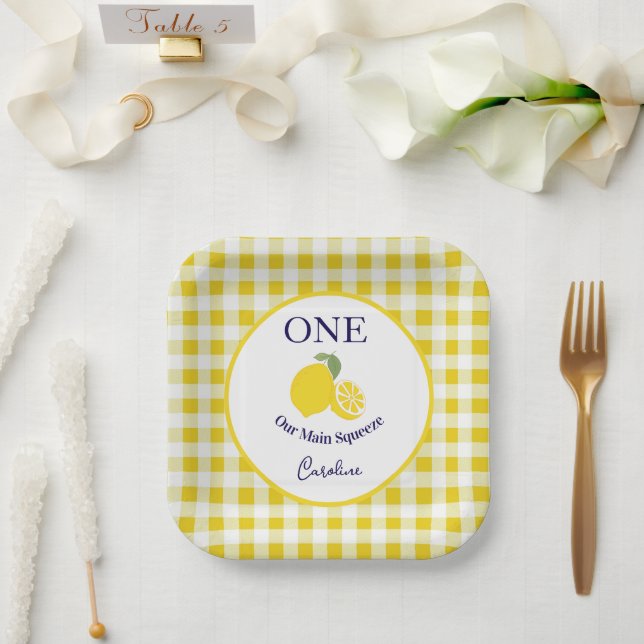 Enfant Anniversaire Assiette en Papier Main Squeez (Mariage)