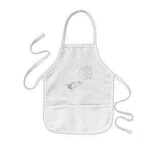 Enfant Coloriage Outline Stars Lune Space Shuttle tablier