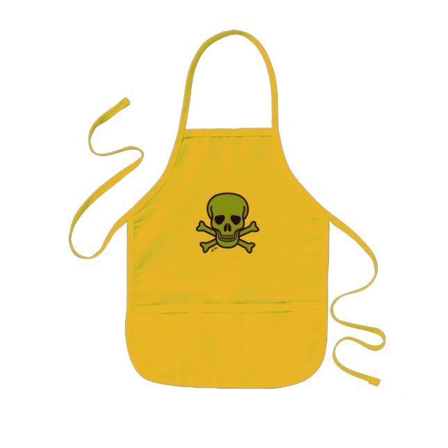 Enfant Crâne vert enfants tablier de chef jaune (Devant)