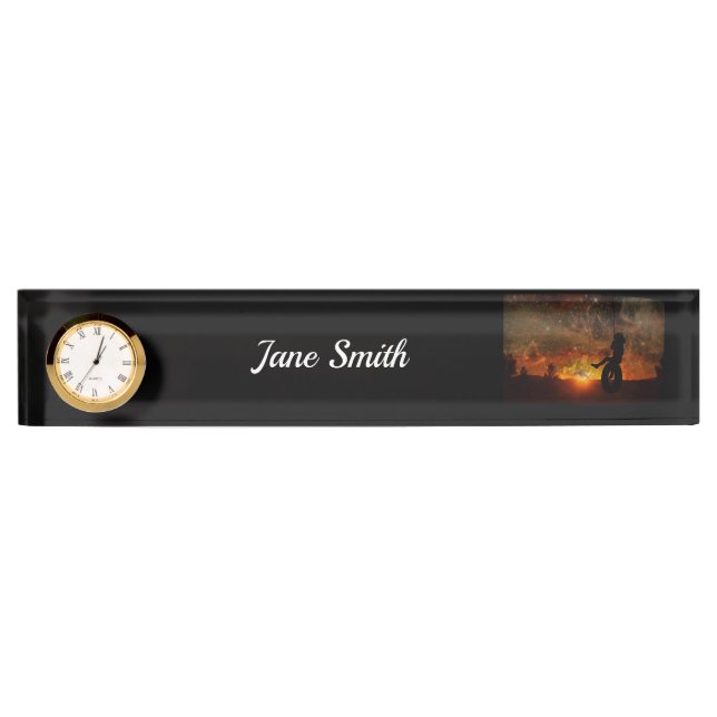 Enfant dans le pneu essuyer bureau Nom Plaque (Devant)