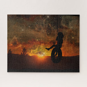 Enfant Dans Le Pneu Swing Jigsaw Puzzle