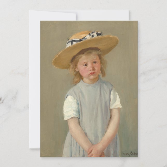 Enfant dans un Casquette de paille | Mary Cassatt (Devant)