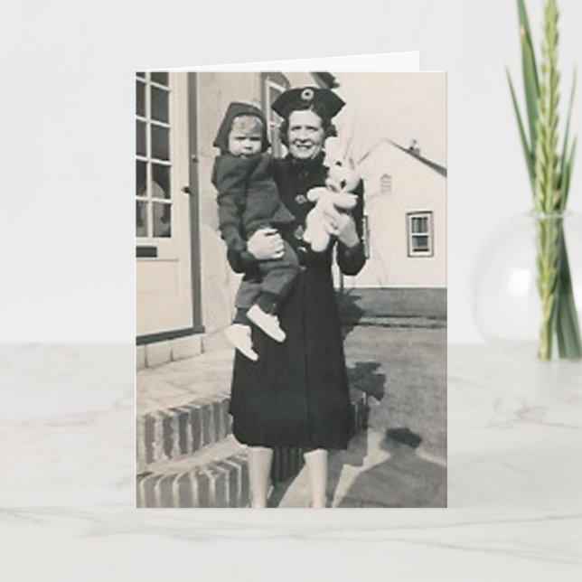 enfant de femme et carte de voeux de lapin (Devant)