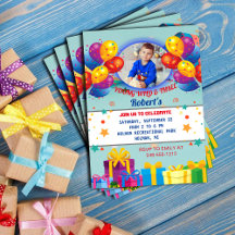 ENFANT DE TROIS ANS GARÇON ANNIVERSAIRE INVITATION