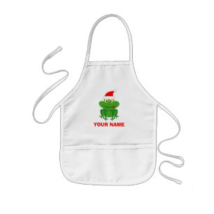 Enfant Drôle Père Noël grenouille caricature tablier de N