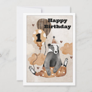 Enfant d'un an Bébé Animal Anniversaire