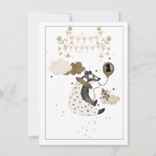 Enfant d'un an Bébé Animal Anniversaire