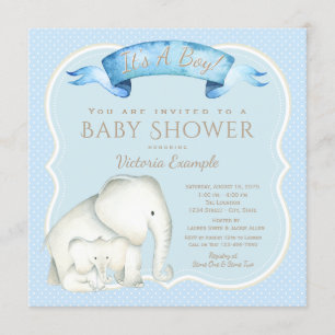 Enfant Eléphant Douche bébé Invitations