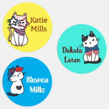 Étiquettes de nom d'enfant mignon customisé