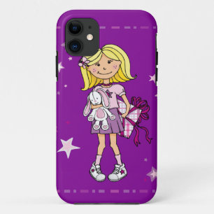 Enfant fille bouddins rose violet coque iphone