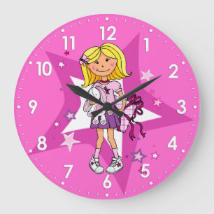 enfant filles cadeau boudins salle rose horloge mu