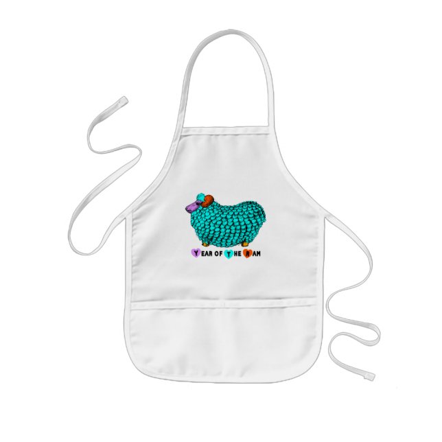 Enfant Funny Turquoise Ram chinois Année Zodiac tablier p (Devant)