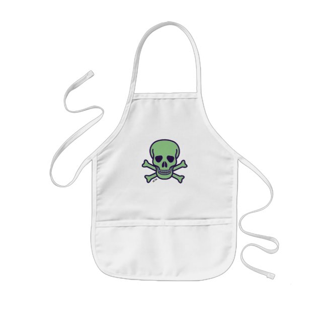 Enfant Green Skull enfants tablier de chef blanc (Devant)