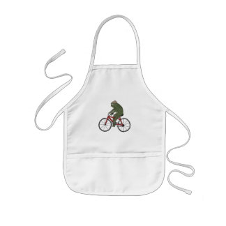 Enfant Grenouille gentille sur un tablier de vélo