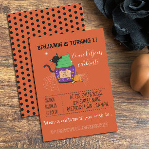 Enfant Halloween Anniversaire Orange Invitation
