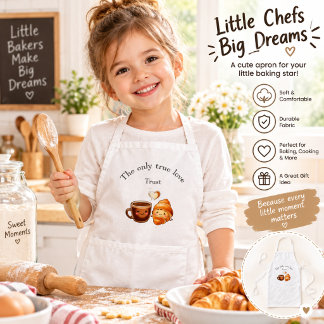 Enfant Joli tablier à café et croissant – Kawaii Gi de pâ