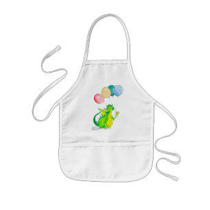 Enfant Le dragon vert gai badine le tablier