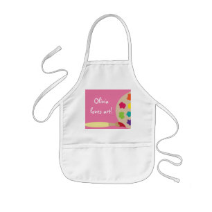 Enfant Le rose badine le tablier de chemise d'artiste de