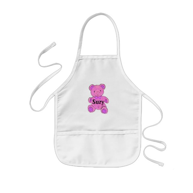 Enfant Ours de nounours de rose du tablier de l'enfant (Devant)