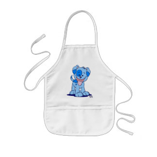 Enfant Petit tablier bleu de cuisine de chiot