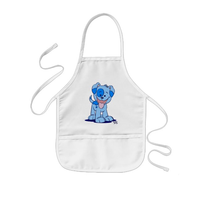Enfant Petit tablier bleu de cuisine de chiot (Devant)
