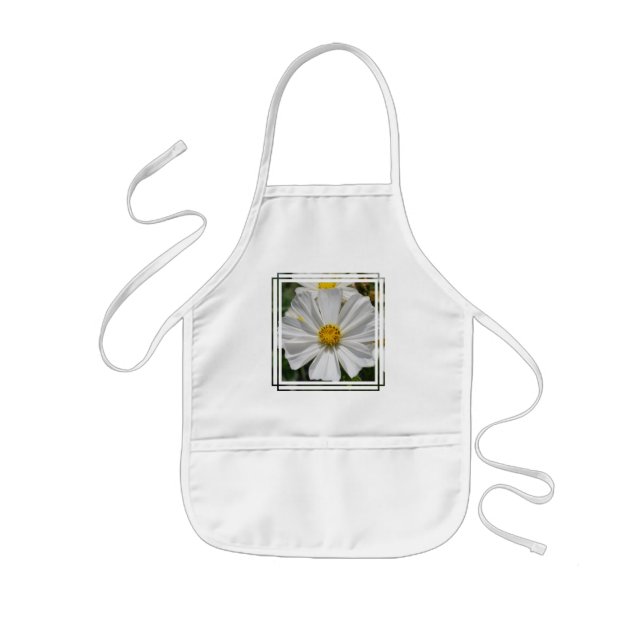 Enfant Petit tablier de fleur blanche de cosmos (Devant)