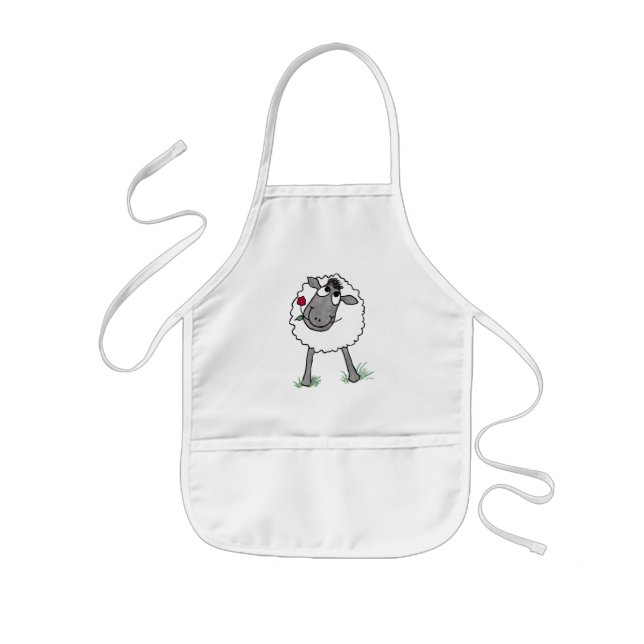 Enfant Plaisanter Silencieux avec Fleur, Tablier Blanc (Devant)