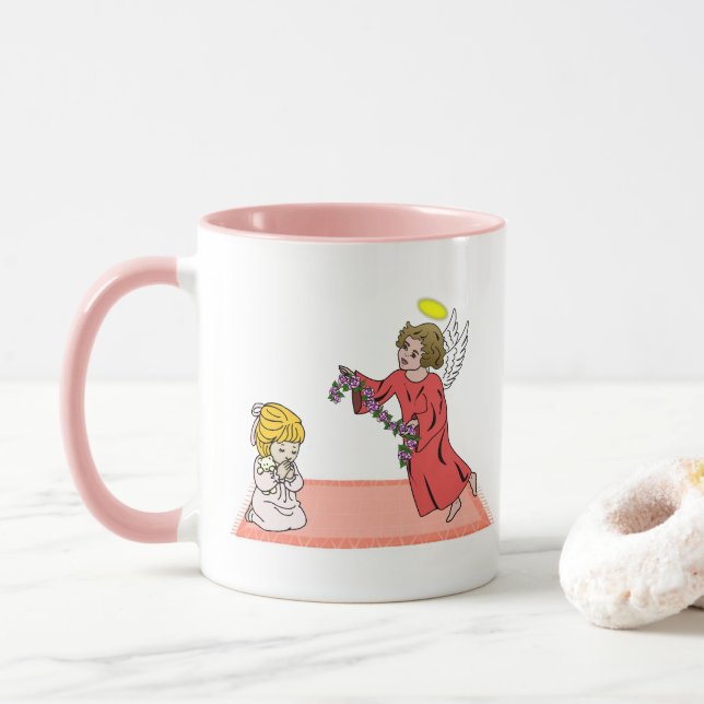 Enfant priant Mug rose (Avec donut)