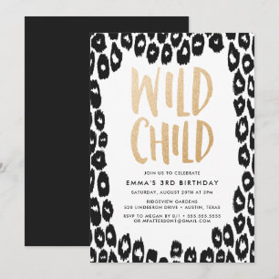 Enfant sauvage   Invitation de fête d'anniversaire