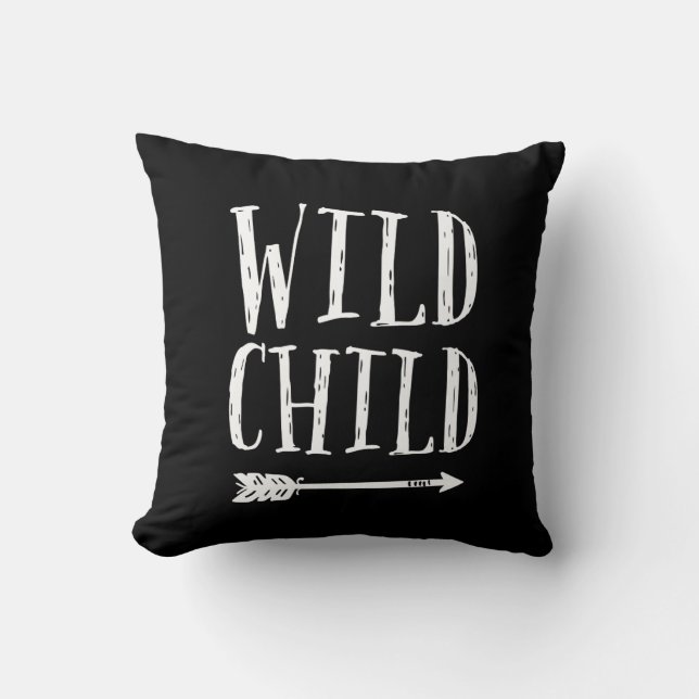 Enfant sauvage noir et blanc coussin (Recto)