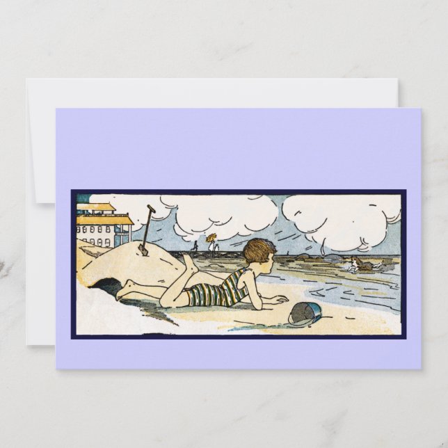 Enfant sur la plage Art Vintage (Devant)