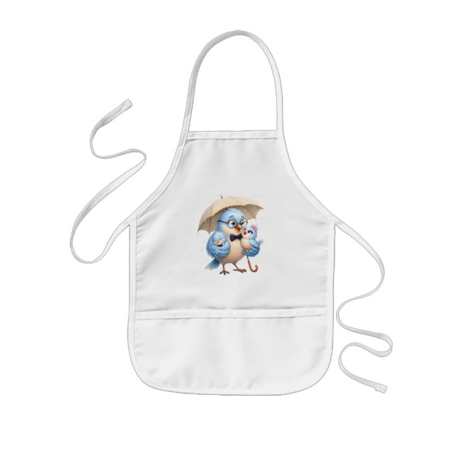 Enfant Tablier de chef Papa Oiseau Art de cuisine de fami (Devant)