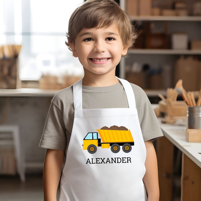 Enfant Tablier de construction personnalisé avec camion à (Créateur téléchargé)