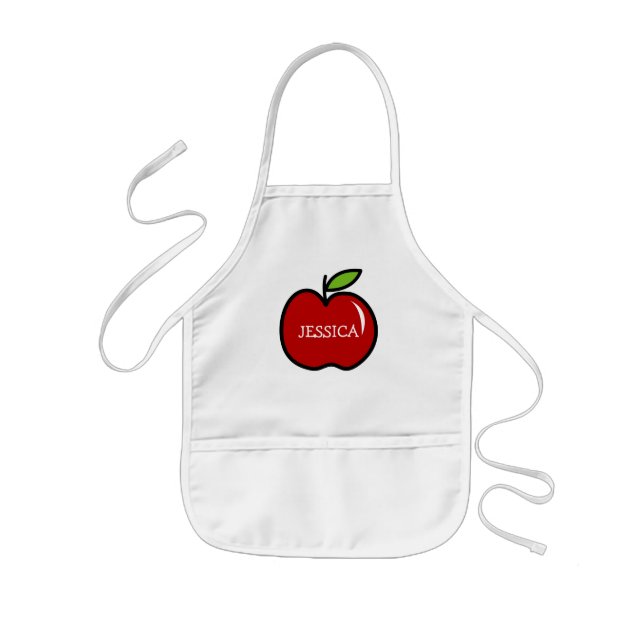 Enfant Tablier de cuisine de pomme rouge pour enfants | P (Devant)