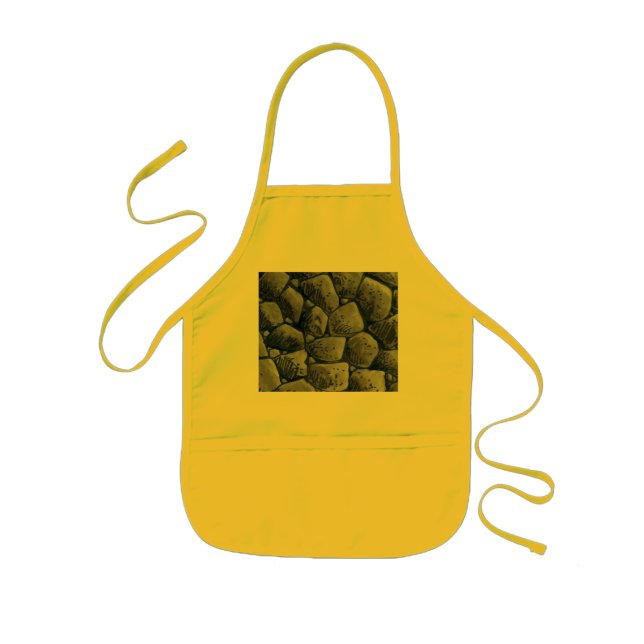 Enfant tablier de cuisinier jaune pour enfants à charbon (Devant)