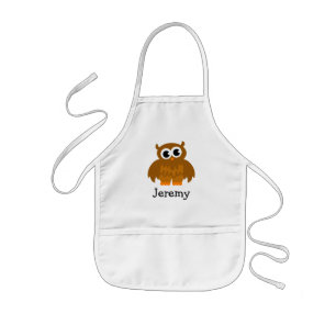 Enfant Tablier de dessin de chouette pour enfants nom d