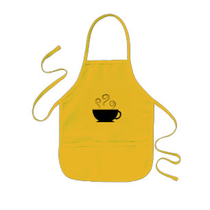 Enfant Tablier de remous de vapeur de tasse de café noir