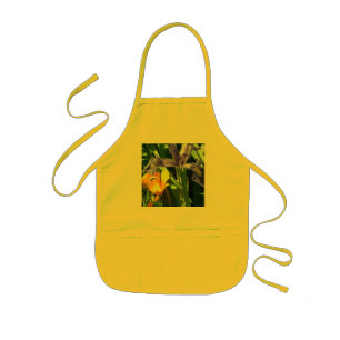 Enfant Tablier jaune de Sun avec le thème de jardin