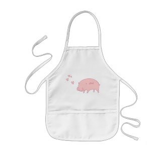 Enfant Tablier porcin rose d'art de griffonnage d'OXOX