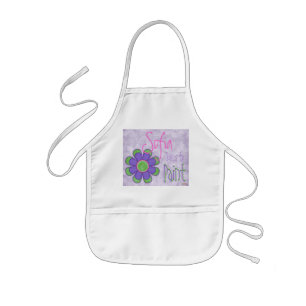Enfant Tablier pourpre de peinture de fleur