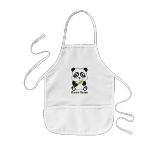 Enfant Tablier Végan pour Enfants avec un Bébé Panda Mign