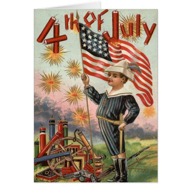 Enfant US Drapeau Feu d'artifice Feu d'artifice Fe (Devant)