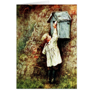 Enfant victorien envoyant une carte postale